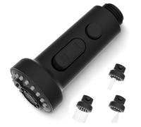 Hibbent 3 Function All-Metal Kitchen Tap Spray Head Replacement, Pull Out Spray Head for Kitchen Faucet, Tap Faucet Attachment Spray, G 1/2, Matte Black