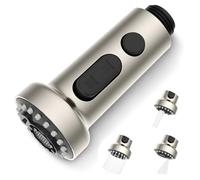 Hibbent 3 Function All-Metal Kitchen Tap Spray Head Replacement,Pull Out Spray Head for Kitchen Faucet,Tap Faucet Attachment Spray,G 1/2,Brushed Nickel