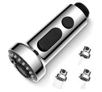 Hibbent 3 Function All Metal Kitchen Tap Spray Head Replacement,Tap Faucet Attachment Spray,Pull Out Spray Head for Kitchen Faucet, G 1/2, Chrome