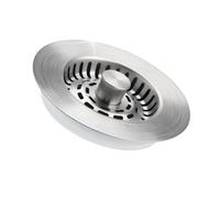 Hibbent 3-in-1 Kitchen Sink Plug, Stainless Steel Strainer, Brushed Nickel | Double Rubber Gasket, Anti-Clogging, Easy to Install & Clean, Prevents Odours, Depth > 28mm