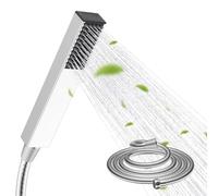 Hibbent 4-Setting 304 Stainless Handheld Shower Head with 1.5m Stainless Steel Hose, 4 Spray Modes(Water Saving/Power Mist/Rain Spray/Power Wash), Easy Installation, Chrome, G1/2 Fit
