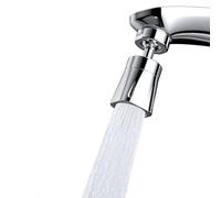 Hibbent 4 Spray Modes Tap Aerator, 360° Rotation and 70° Adjustable Bathroom Faucet Aerator, Solid Brass Rotating Ball and ABS Shell, 24mm Male Thread and 22 Female Thread, Chrome