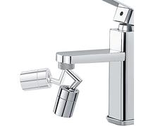 Hibbent 720° Swivel Kitchen Sink Tap Filter, Movable Universal Tap Head, 2 Mode Water Outlet knurling, 22mm Female