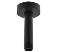 Hibbent All Metal Ceiling Mounted Shower Arm, 6 Inch Shower Head Extension Arm with Flange For Fixed High Pressure Rain Shower Head, Stainless Steel Shower Head Extender, Matte Black