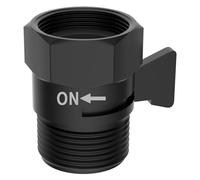 Hibbent All Metal Shower Head Water Flow Control Valve, G1/2'' Brass Shut Off Valve with Handle Lever, Water Flow Regulator Valve for Handheld Shower Head or Bidet Sprayer, Matte Black