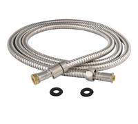 Hibbent All Metal Shower Hose, 90" (2.3m) Bathroom Handheld Shower Hose, 8ft Extension Replacement Part with Stainless Steel Brass Fittings, Brushed Nickel