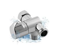 Hibbent All Metal Universal Solid Brass 3-way Shower Diverter Valve, Chrome