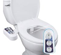 Hibbent Bidet Attachment for Toilet with Self Cleaning Dual Nozzle, Hot and Cold Water Spray Non-Electric Mechanical Toilet Seat Bidet for Rear or Female Washing Sanitizing, Blue