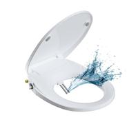 Hibbent Bidet Toilet Seats Non-Electric with Separated Self Cleaning Function - Dual Nozzles Hygienic Washing for Rear & Feminine Cleaning-ON/Off Metal T Adapter Inclued(Round/Standard - OB308UK)