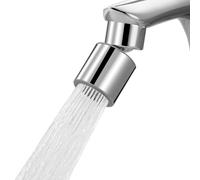 Hibbent Faucet Aerator, 360° Swivel Kitchen Sink Aerator, Dual-Function 2-Flow Sprayer Faucet Head, Big Angle Sink Sprayer Attachement, Faucet Replacement Part 55/64 Inch Female Thread - Chrome