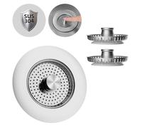 Hibbent Kitchen Sink Plug Combo - All Metal, Anti-Clogging, Strainer, Stopper with 2 Strainers - Prevents Odors - Sink Depth > 22mm