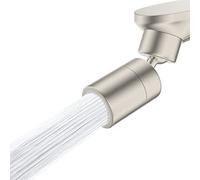 Hibbent NSF/ANSI/CAN 61 Certified Faucet Aerator, Kitchen Sink Faucet Aerator, 2 Water Flow CUPC Certification 360-degree Swivel Faucet Extender, 55/64 Inch Female Thread, Water Saving-Brushed Nickel