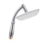 Hibbent Rainfall Showerhead, High Pressure Rain Shower Head with Detachable Arm, Large and Overhead Shower Head, Universal G 1/2'', 10 * 6 inch, White Panel