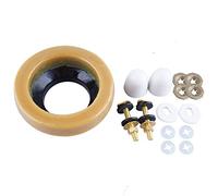 Hibbent Toilet Wax Ring Kit, Toilet Bowl Wax Ring with Brass Closet Bolts, Bolt Caps, PE Flange and Extra Retainers, Thick Wax Ring Gasket for Toilet Bowl- Gas, Odor and Watertight Seal