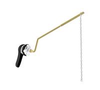 Hibbent Universal Metal Side Mount Toilet Handle with Stainless Steel Flapper Chains, Brass Toilet Flush Lever Replacement Kit with 4 Adjustable Holes for Most Side-Mount Toilets, Matte Black