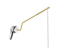 Hibbent Universal Metal Side Mount Toilet Handle with Stainless Steel Flapper Chains, Brass Toilet Flush Lever Replacement Kit with 4 Adjustable Holes for Most Side-Mount Toilets, Chrome Finish
