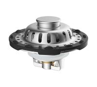 Hibbent Upgraded 3 in 1 Bathroom Sink Plug, Stainless Steel Sink Plug for 25-46mm Basin Hole, Universal Pop Up Stopper with Removable Filter Basket Hair Catcher, Brass Bullet Core, Chrome