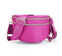 hibear Bum Bags for Women Crossbody Spacious Crossbody Bag Checkered Fanny Packs Large Nylon Cross body Oversized Belt Purse, ROSE RED, 12.2 x 5.51 x 8.66 inches, Slouchy