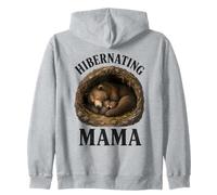 Hibernating Mama and Cubs Bears Den Winter Hibernation Cute Zip Hoodie