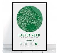 Hibernian Easter Road Stadium Map | Framed & Print Only Available | Hibs Gift FC Football Fan Poster Art Artwork Gift For Him Memorabilia | Father's Day Christmas Birthday