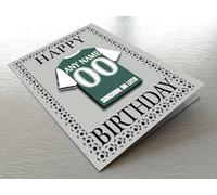 HIBERNIAN FC FOOTBALL BIRTHDAY CARD - CUSTOMISED FOOTBALL SHIRT THEMED FRIDGE MAGNET BIRTHDAY CARD - THE BEST A FAN CAN GET!