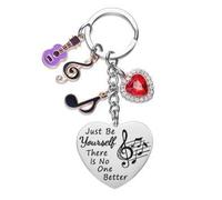 Hibetek Taylor Quotes Merch Music Lover Keychain Just Be Yourself Keychains, Red/Black/Purple/Silver, One Size