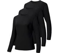 HIBETY 3 Pack Women's UPF 50+ Sun Protection Shirts, Workout Gym Long Sleeve Shirts, Quick Dry Tops (Black/Black/Black-01-M)
