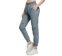 HIBETY Golf Trousers for Women - Elastic High Waist Lightweight Sun Protection Quick Dry Athletic Trousers for Work & Travel Grey-XL