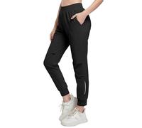 HIBETY Golf Trousers for Women - Elastic High Waist Lightweight Sun Protection Quick Dry Athletic Trousers for Work & Travel Black-3XL