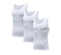 HIBETY Men's 3 Packs Sleeveless Compression Tank Top,Baselayer Cool Dry Compression Shirts(3white-01-2XL)