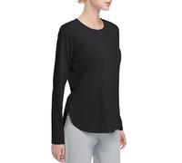 HIBETY Women's Long Sleeve Shirts UPF 50+ Sun Shirts Workout Athletic Tops Lightweight Quick Dry Rashguard Outdoor Hiking Yoga Gym Active Tees Black L