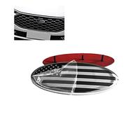 HIBEYO 1 piece 9 inch x 3.5 inch American flag front grille rear tailgate emblem suitable for Ford F150 F250 F350 Edge Ranger Explorer oval boat badge sticker name badge