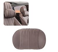 HIBEYO 1 x Universal Car Headrest Cushion Nappa Leather and Memory Foam Car Seat Neck Cushion for Driving Car Headrest with Removable Attachment Strap Accessories for Gaming Chair B Brown
