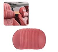 HIBEYO 1 x Universal Car Headrest Cushion Nappa Leather and Memory Foam Car Seat Neck Cushion for Driving Car Headrest with Removable Attachment Strap Accessories for Gaming Chair Red