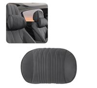 HIBEYO 1 x Universal Car Headrest Cushion Nappa Leather and Memory Foam Car Seat Neck Cushion for Driving Car Headrest with Removable Attachment Strap Accessories for Gaming Chair Black