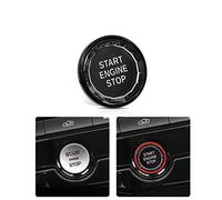 HIBEYO ABS Car Engine Start Stop Button Cover Fits For For Jaguar F-PACE XFL XEL XF XE Push Start Stop Switch Button One-Button Start Button Key Ignition Starter Car Star Engine Button Black