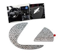 HIBEYO Bling steering wheel logo cover fits Lexus decals interior decorations caps covers diamond logo sticker steering wheel emblem sticker car accessories parts glitter crystal rhinestone