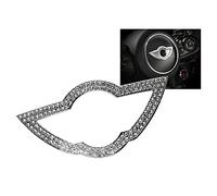 HIBEYO Bling Steering Wheel Logo Cover Suitable for Mini Cooper Decals Interior Decorations Caps Covers Diamond Logo Sticker Steering Wheel Emblem Sticker Accessories Parts Glitter Crystal Rhinestone