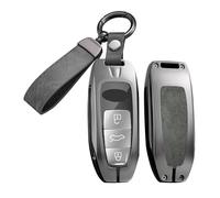 HIBEYO Car Key Case Compatible with Audi A6 A4 S4 A7 A8 C8 Q8 A8L D5 RS6 E-Tron Protector Cover Protective Key Organiser Key Ring Key Box Key Hook Grey
