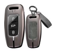 HIBEYO Car Key Case Compatible with Geely Atlas Coolray Boyue ICON Proton X70 Emgrand X7 X1 X3 X6 S1 GS GL Leather Key Protector Key Shell Key Fob Grey