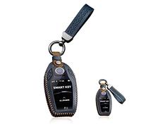 HIBEYO Car Key Case Fits BMW 7 Series Leather Key Case Cover for BMW 7 Series G11 G12 5 Series G30 G31 X3 G01 X4 X5 i8 6 Series GT Display Key Box Keychain Accessory Blue