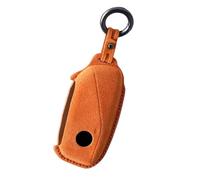 HIBEYO Car Key Case Fits BMW New Energy i7 X7 G07 LCI iX I20 X1 U11 7Series G70 G09 XM U06 G81 Leather Protective Key Cover Key Box Remote Control Key Ring Accessories Orange