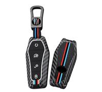 HIBEYO Car Key Case Fits BYD Atto 3 Sealion Han Tang Dolphin Song Yuan Qin Seal Carbon Fibre Pattern Key Cover Hard Shell Key Case Remote Control A Red Blue