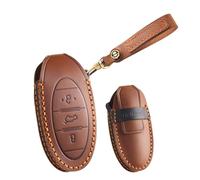 HIBEYO Car Key Case Fits FAW Bestune T77 T77Pro New B70 Buckle T55 T33 T99 Protective Case Remote Control Key Case Key Box Key Ring Brown