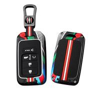HIBEYO Car Key Case Fits Honda Vezel City Civic Jazz BRV BR-V HRV Accord Pilot Ridgeline Odyssey Crider Remote Control Key Case Key Cover Protective Key Box C Black