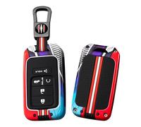 HIBEYO Car Key Case Fits Honda Vezel City Civic Jazz BRV BR-V HRV Accord Pilot Ridgeline Odyssey Crider Remote Control Key Case Key Cover Protective Key Box C Red