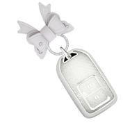 HIBEYO Car Key Case Fits Honda Vezel City Civic Jazz Brv BR-V HRV C-RV Pilot Protector Car Accessories TPU Silicone Remote Control Cover Key Shell Key Fob 2 Buttons Silver