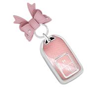 HIBEYO Car Key Case Fits Honda Vezel City Civic Jazz Brv BR-V HRV C-RV Pilot Protector Car Accessories TPU Silicone Remote Control Cover Key Shell Key Fob 2 Buttons Pink