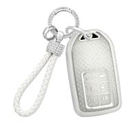 HIBEYO Car Key Case Fits Honda Vezel City Civic Jazz BRV BR-V HRV Freed Vezel Elysion Shuttle Key Case Silicone Protection Key Cover Key Box Key Ring 5 Button Silver