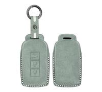 HIBEYO Car Key Case Fits Mitsubishi Outlander Pajero Lancer EX Evolution Ralliart ASX L200 Triton Remote Control Bag Key Ring Holder Accessories Protective Case Key Box Green